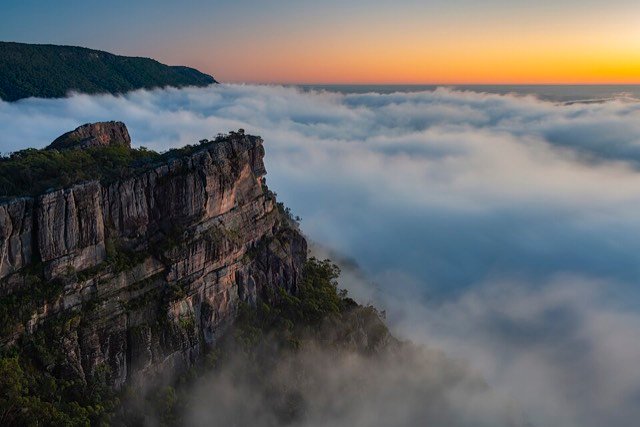 The Pinnacle above the clouds in Grampians National Park, Victoria